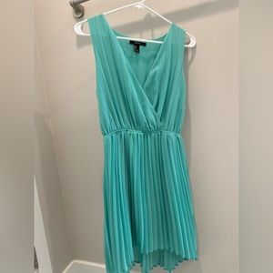 Forever 21 Aqua Blue Pleated Chiffon Dress